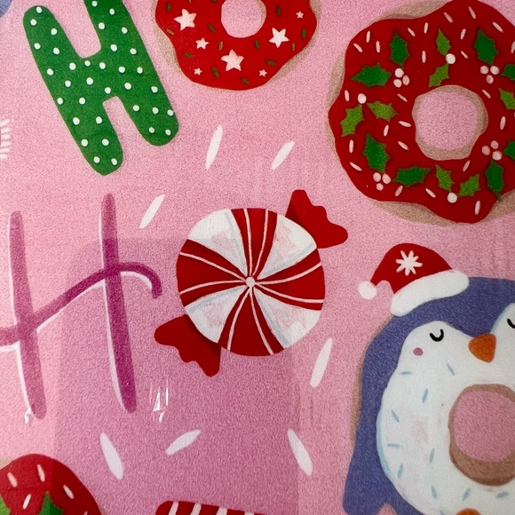 Large Christmas Doughnuts Candy Poly Cutting Board Joy Santa Kitchen Donuts - Picture 7 of 11